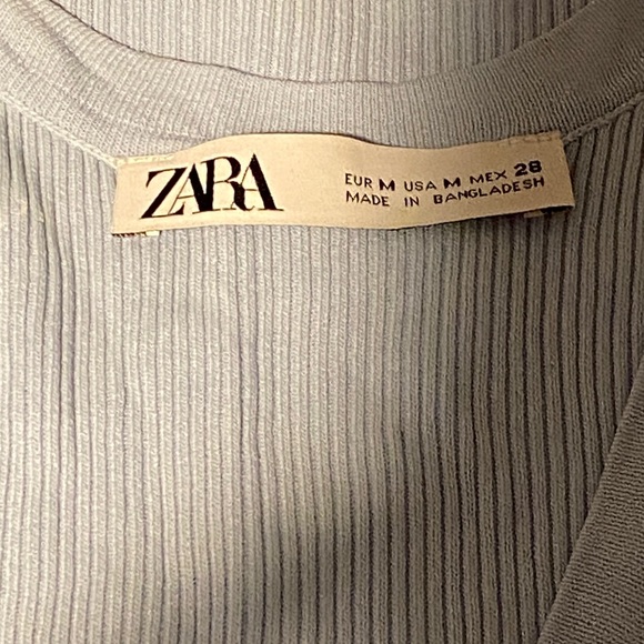 ZARA Pale Blue Ribbed Tank - Picture 2 of 3